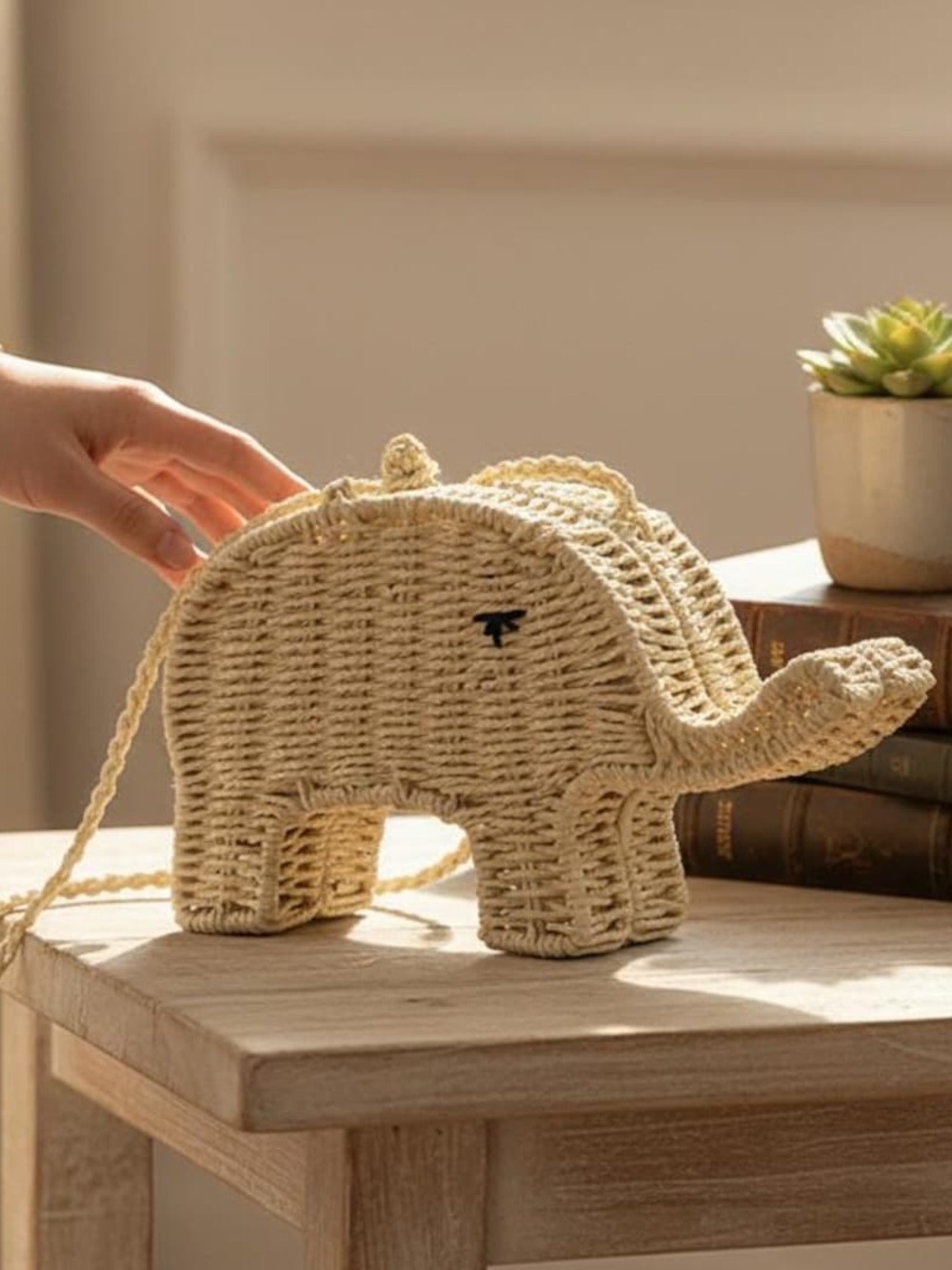 ZARA straw elephant bag